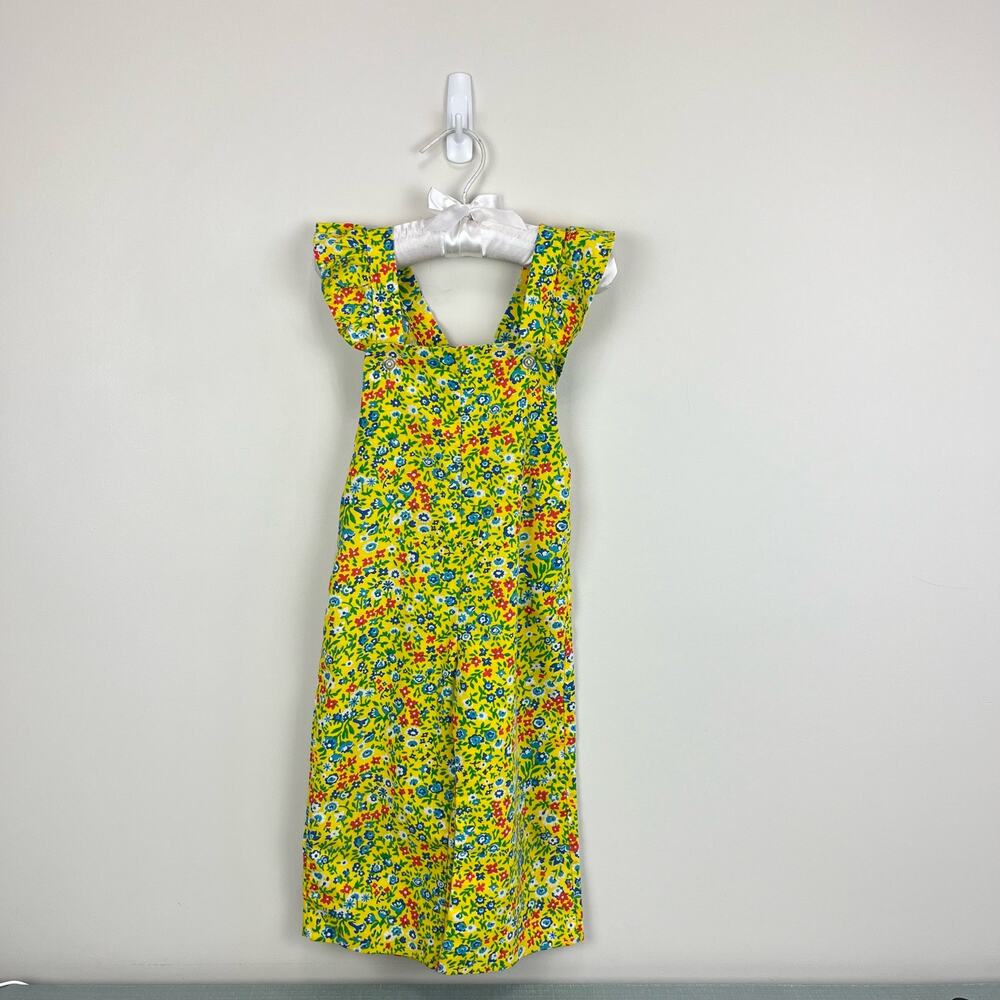 Vintage Alber Yellow Floral overalls 2T USA